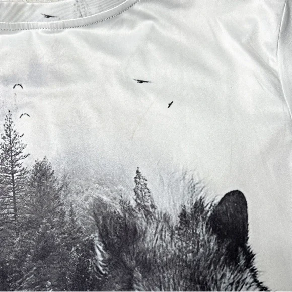 Forrest Snow Wolf 3D All Over Graphic Print Short Sleeve T-Shirt Unisex XL - Picture 6 of 12